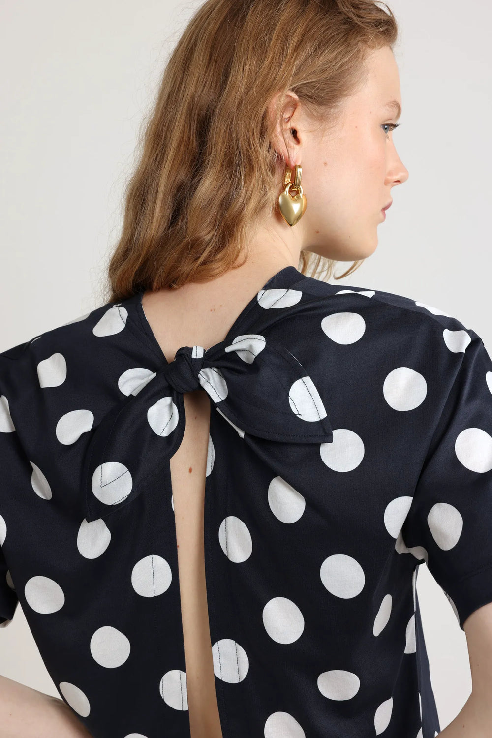 Navy Polka Dots