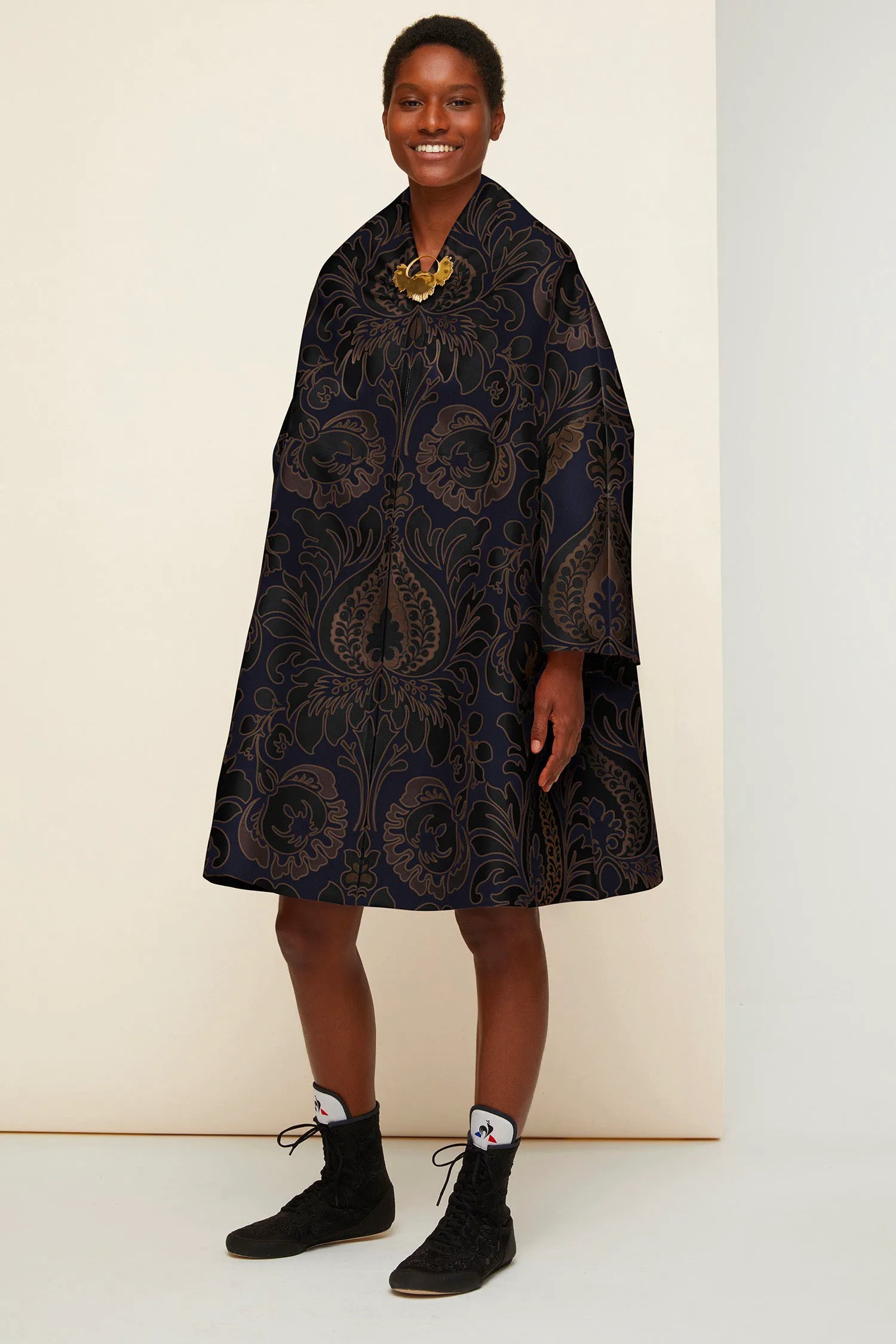 Navy Amber Print