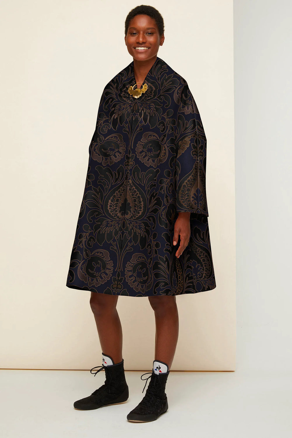Navy Amber Print