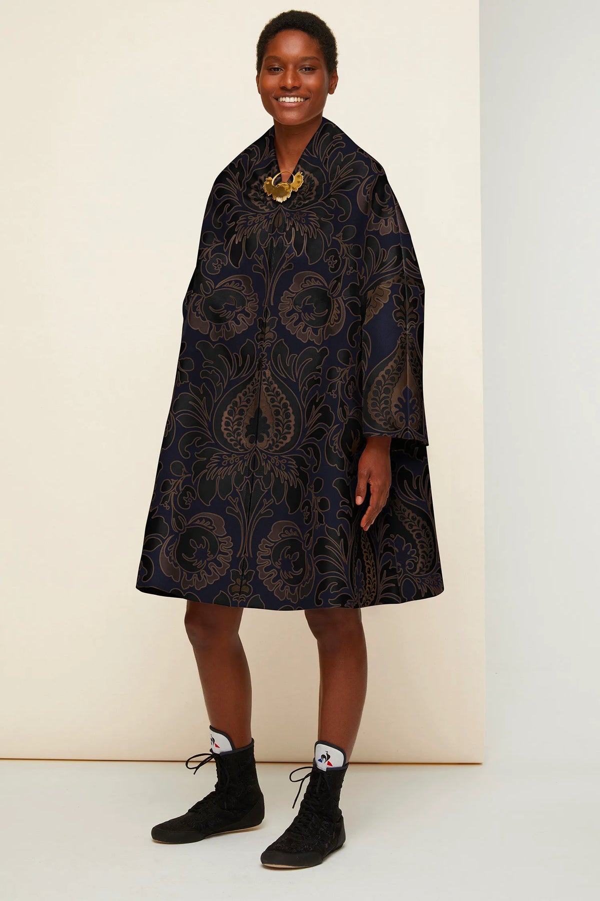 Navy Amber Print