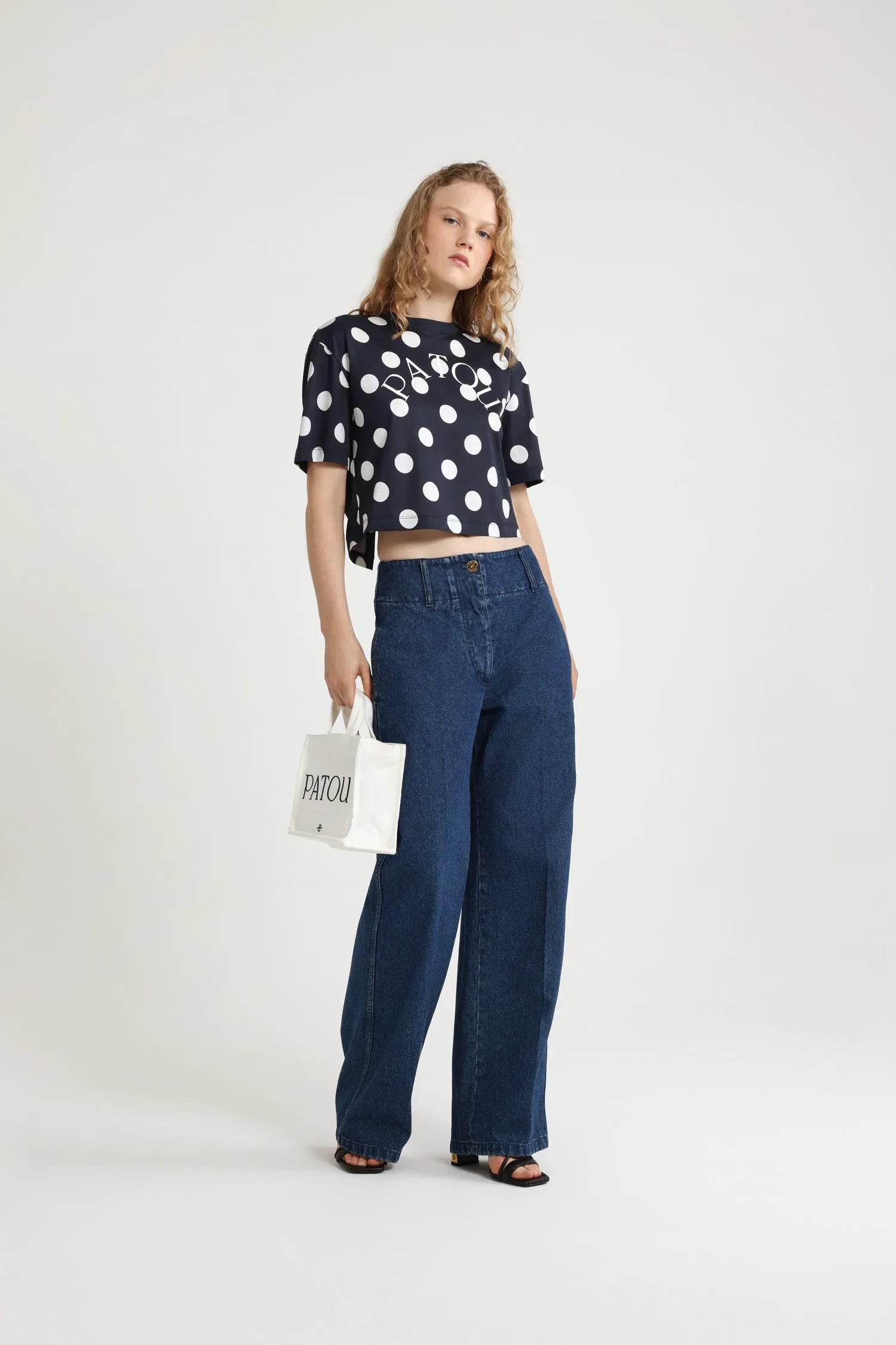 Navy Polka Dots