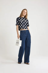 Navy Polka Dots