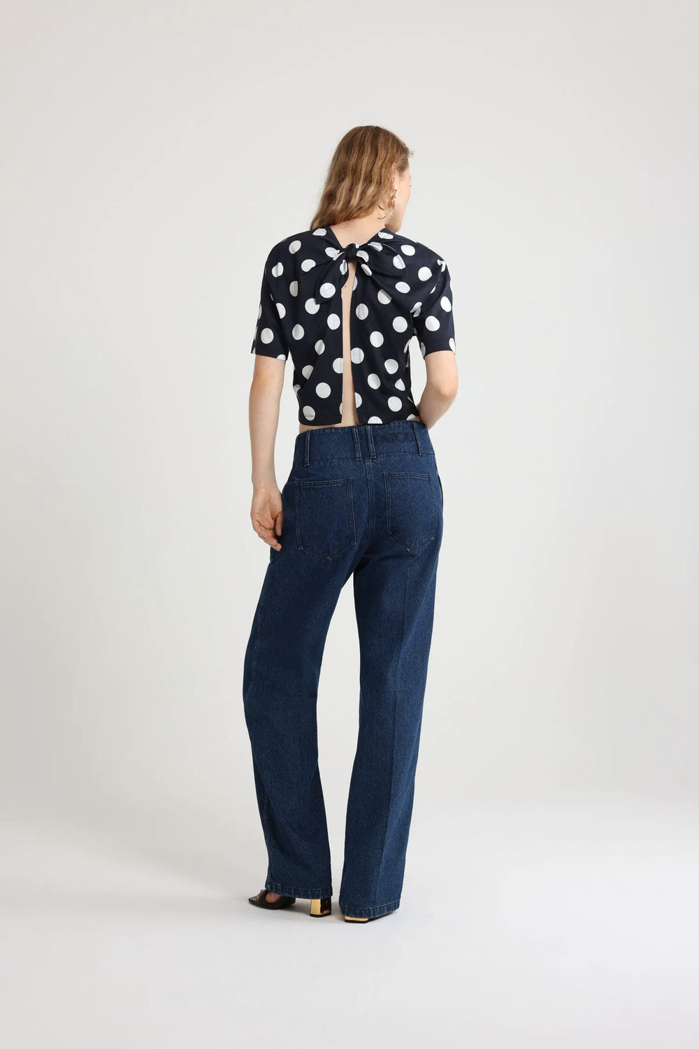 Navy Polka Dots