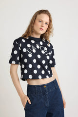 Navy Polka Dots